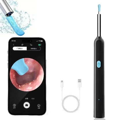 Wireless Ear Wax Removal with Camera Rechargeable Ear Cleaner HD Check Camera with Ear Spoon Set Canal Clean